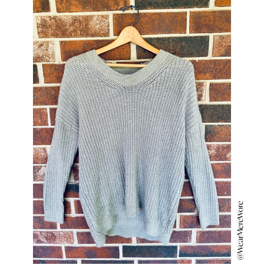 Grey Green Gap Knit Sweater Size Medium
